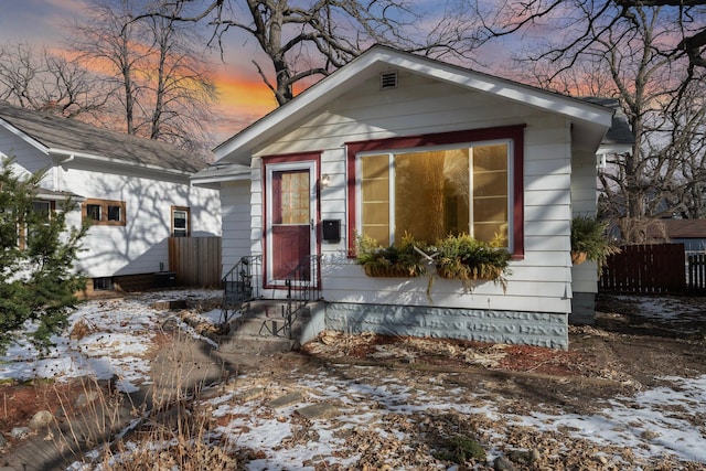 view of bungalow-style home