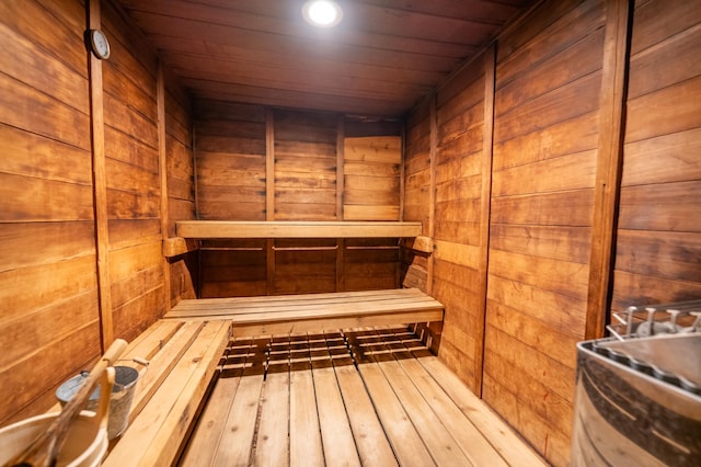 view of sauna