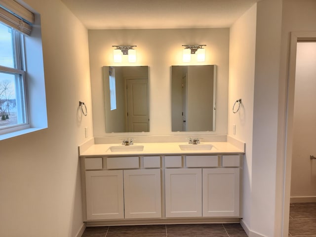 bathroom featuring vanity and tile patterned floors