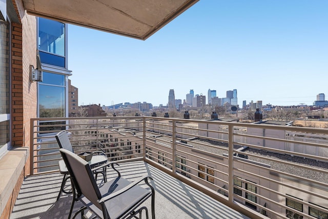 balcony with a view of city