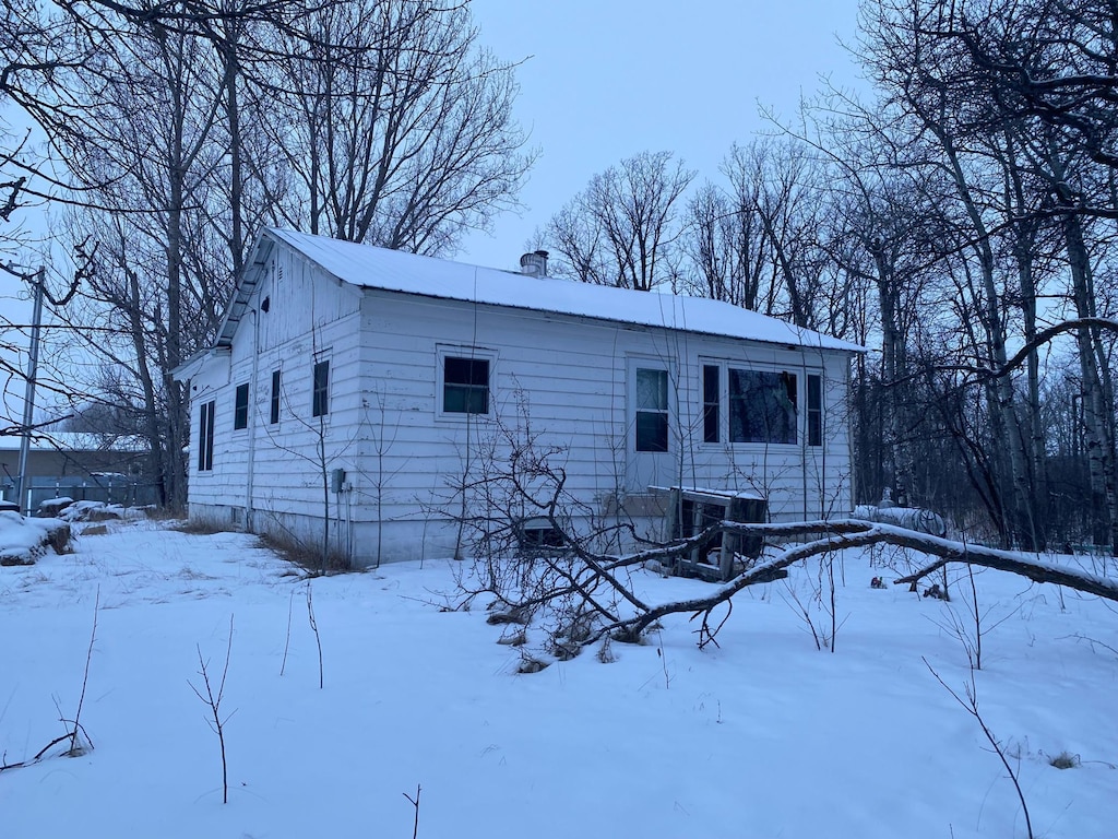 view of snowy exterior