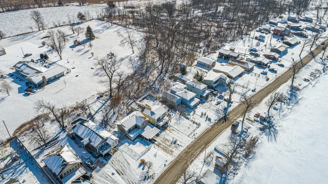 view of snowy aerial view