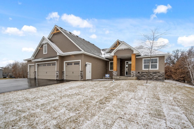 craftsman house with a garage