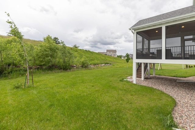 992 Southwell Enclave NE, Byron, MN 55920 - view of yard with a sunroom and stairs