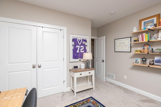 992 Southwell Enclave NE, Byron, MN 55920 - office area featuring baseboards, visible vents, and light colored carpet