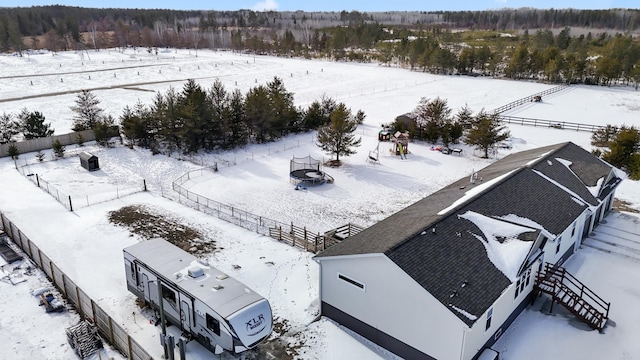 view of snowy aerial view