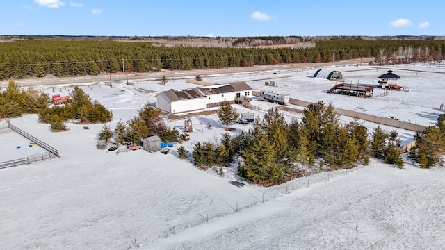 view of snowy aerial view