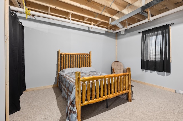 bedroom featuring carpet