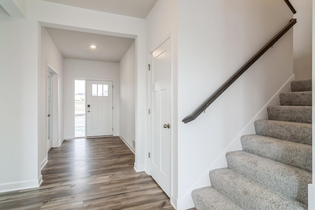 entrance foyer featuring hardwood / wood-style flooring