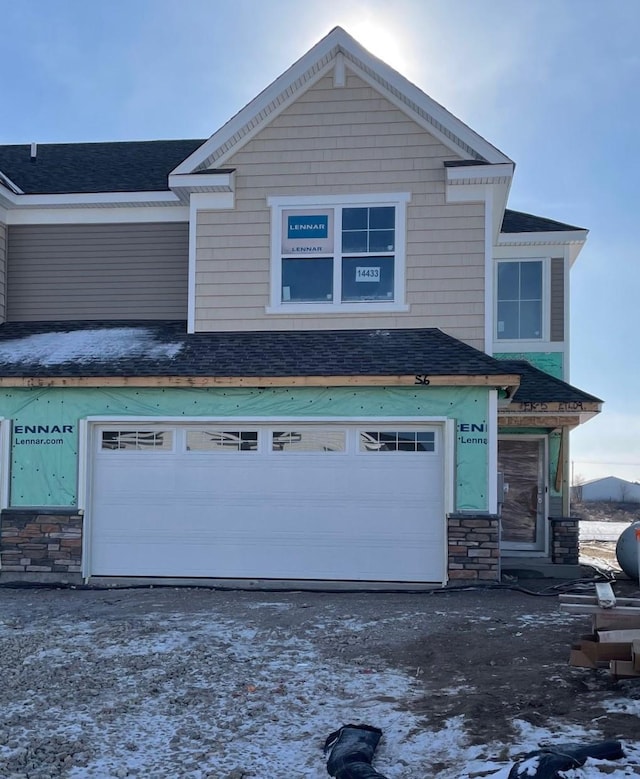 view of front facade with a garage