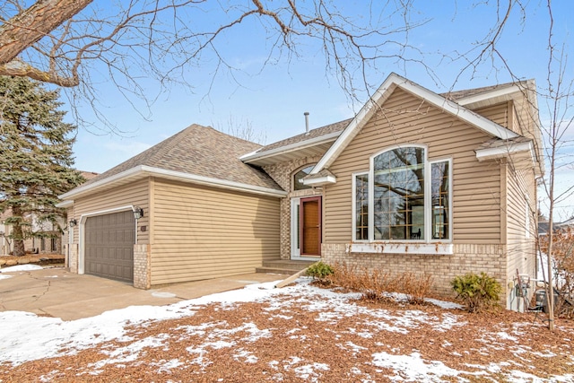 view of front of house with a garage