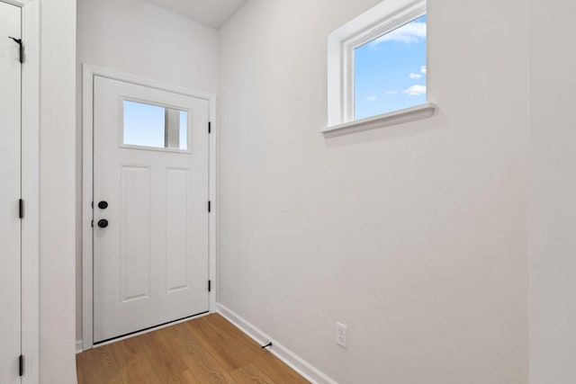 entryway featuring light hardwood / wood-style floors and a healthy amount of sunlight