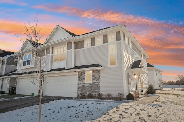 view of front of home featuring a garage