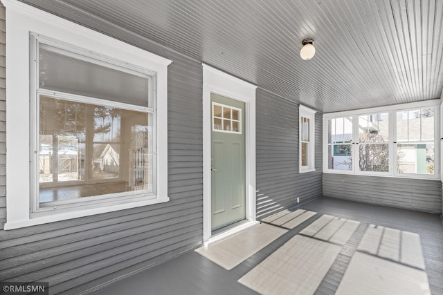 view of unfurnished sunroom