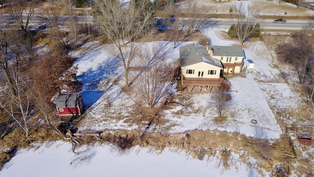 view of snowy aerial view