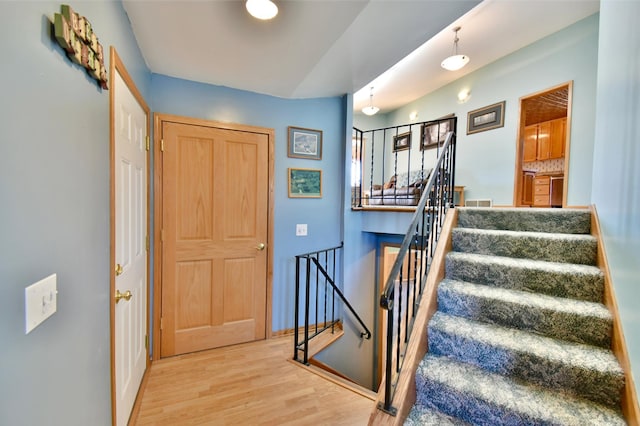 foyer entrance featuring light hardwood / wood-style floors