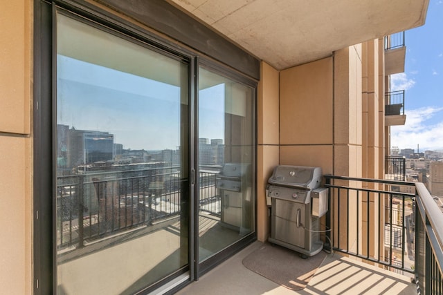 balcony with area for grilling