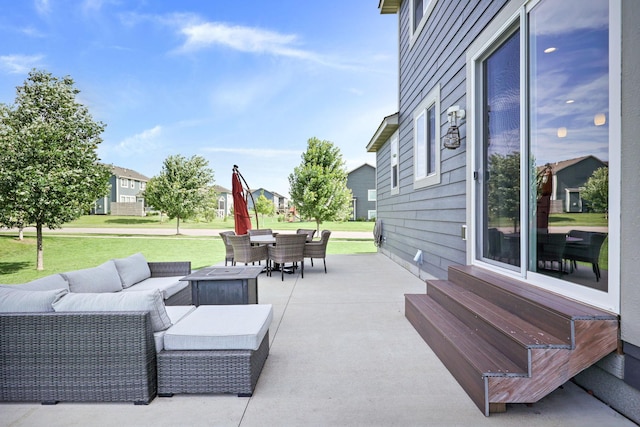 view of patio / terrace with an outdoor living space