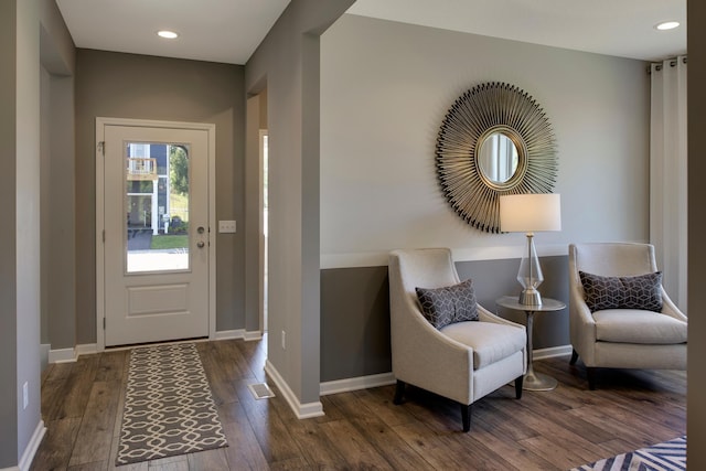 interior space featuring dark hardwood / wood-style flooring