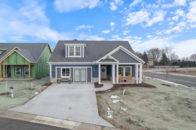 view of front of property with french doors