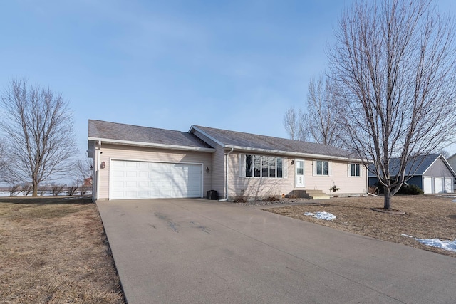 single story home featuring a garage