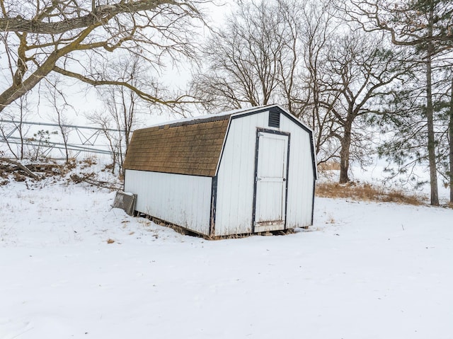 view of snow covered structure