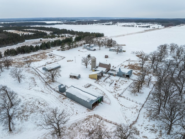 view of snowy aerial view