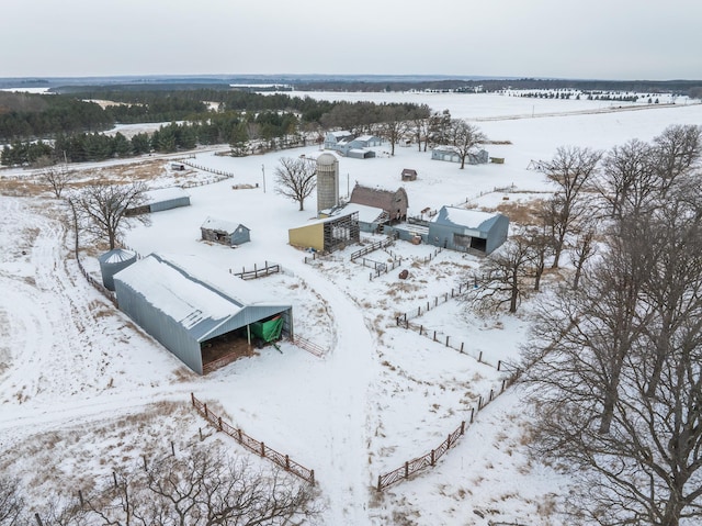 view of snowy aerial view