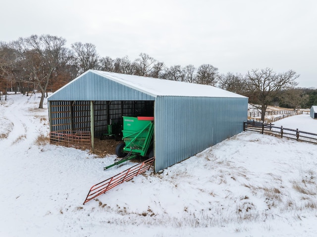 view of snow covered structure