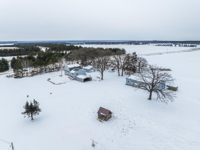 view of snowy aerial view