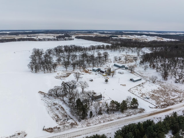 view of snowy aerial view