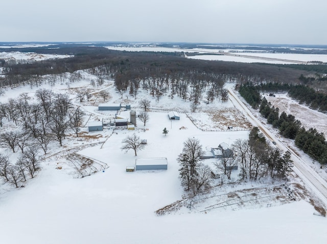 view of snowy aerial view