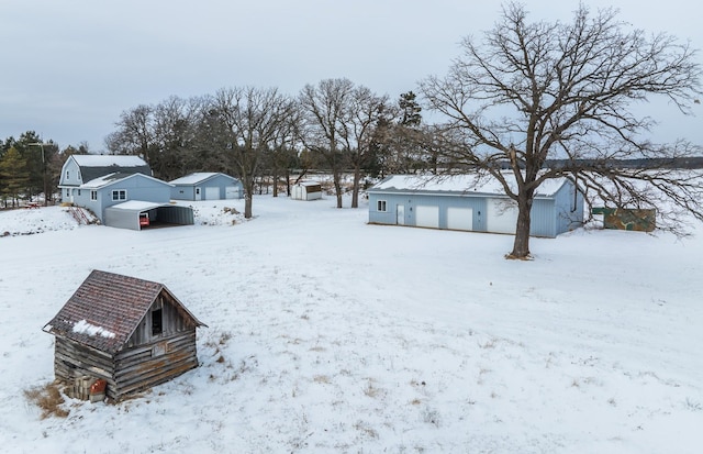 view of yard covered in snow