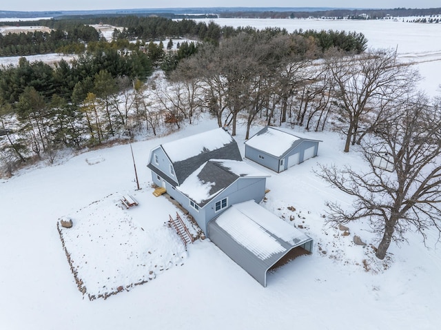 view of snowy aerial view