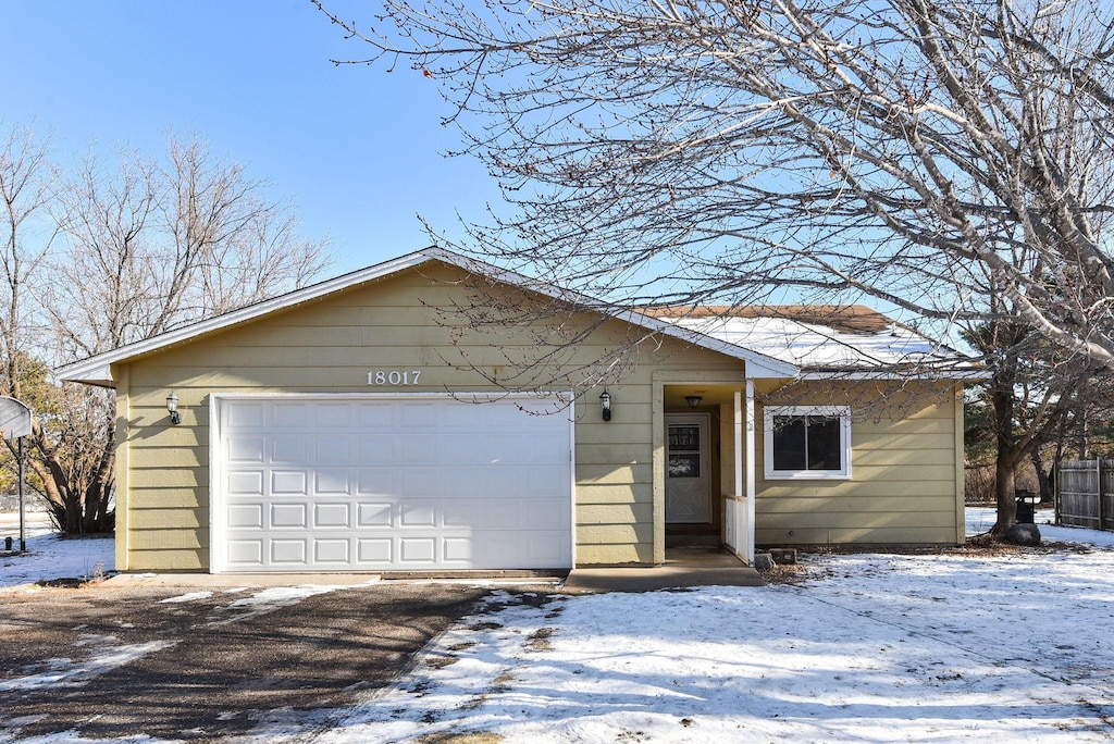 view of front of house with a garage