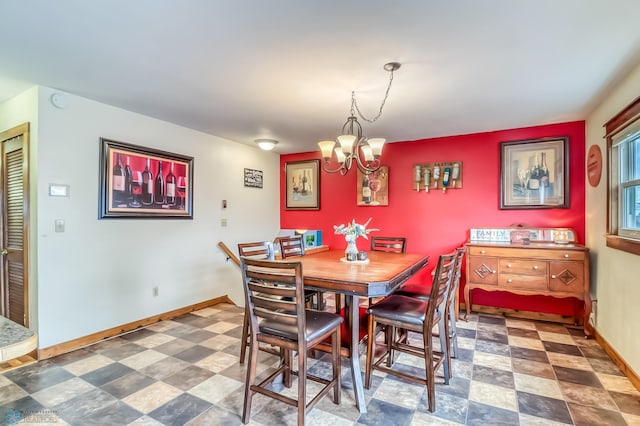 dining room with an inviting chandelier