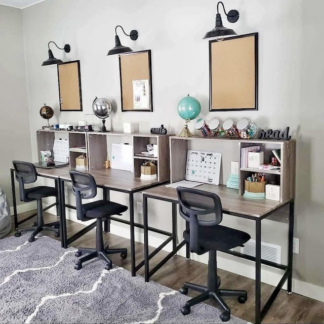 office featuring hardwood / wood-style flooring