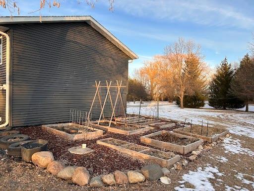 view of yard covered in snow