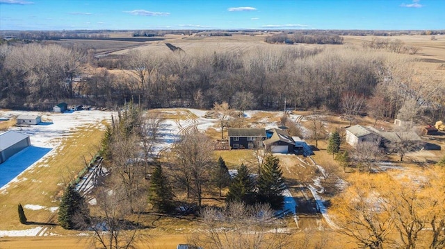 bird's eye view with a rural view and a water view