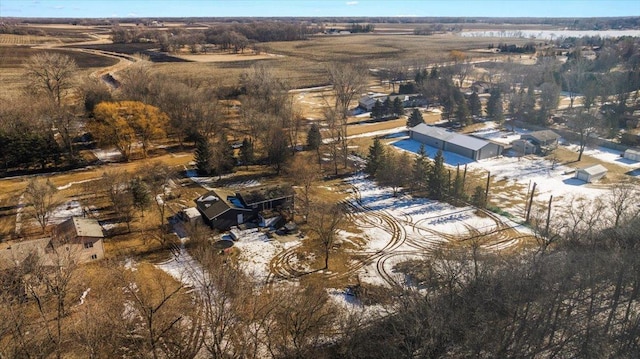 drone / aerial view featuring a rural view