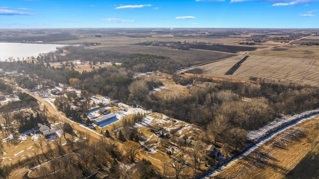 aerial view with a rural view