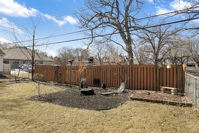 view of yard with fence