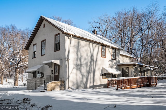 view of snowy exterior