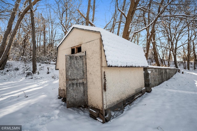 view of snow covered structure