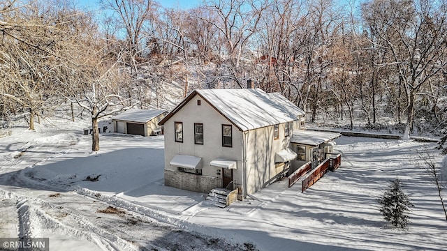 view of snowy exterior