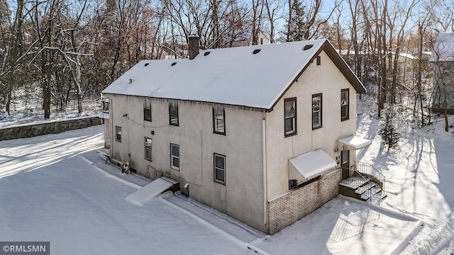 view of snowy exterior