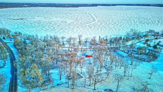 view of snowy aerial view