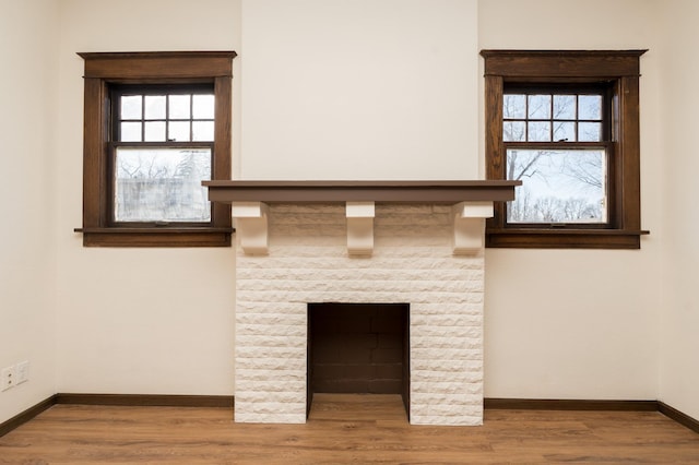 interior details with hardwood / wood-style flooring