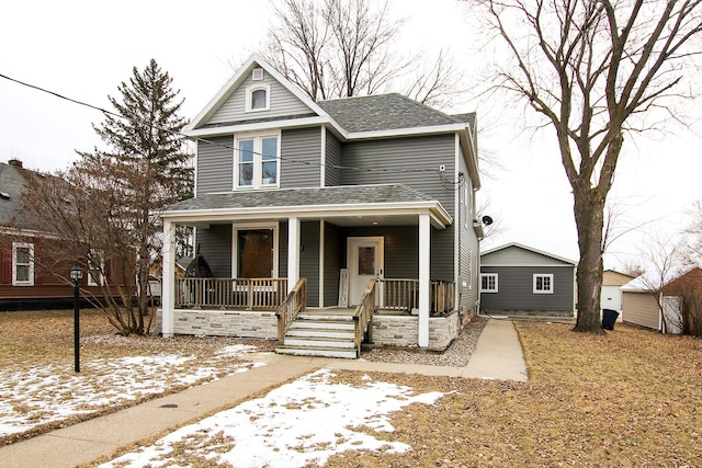 view of property featuring a porch