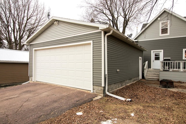 view of garage